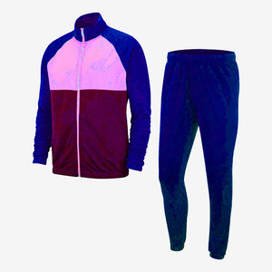 Ensemble de survêtement coupe-vent imprimé d'inspiration sportive pour l'hiver, en polyester, deux pièces, avec col montant et logo de la marque - Product Image 2