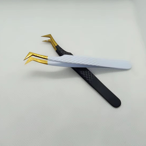 ชุดแหนบต่อขนตาสแตนเลสแบบมืออาชีพ2ชิ้นหัวเล็กพิเศษกันลื่น - Product Image 2