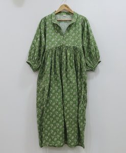 Robe d'été formelle en coton 100% à imprimé floral, modèle Kyra midi, pour femme, avec fermeture à cordon, respirante, écologique, taille naturelle - Product Image 5