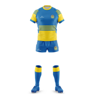 Pakaian olahraga kustom profesional seragam rugbi sublimasi dengan celana pendek Jersey dan kaus kaki logo dan desain OEM diterima