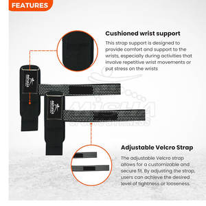 Poignet d'haltérophilie personnalisé de marque privée Sangles de levage personnalisées populaires Sangles de poignet - Product Image 3