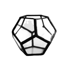 Mini terrario geométrico tapa de bambú al por mayor colorido esmerilado ámbar negro claro estampado de San Valentín hecho a mano cilindro de Metal de seda - Product Image 1