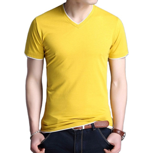 เสื้อยืดแขนสั้นคอวีแฟชั่นสำหรับผู้ชายเสื้อลำลองสตรีทเสื้อยืดผ้าคอตตอนดีไซน์ใหม่ล่าสุด2025 - Product Image 2