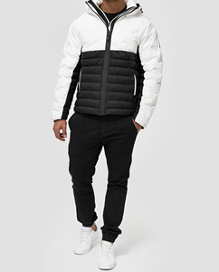 Custom Logo Winter Men's Shiny <b>Waterproof</b> Hooded Puffer <b>Jacket</b> with <b>Padded</b> Cotton Filled Canvas Fabric Puffer <b>jacket</b> for men - Product Image 2