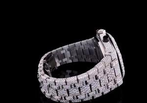 Diamond Men's Luxury Handmade Fully <b>for</b> Ice Hip Hop <b>Watches</b> VVS Moissanite Automatic Quartz Movement Glass Dial Business Style - Product Image 2