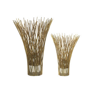 Bamboo Metal Votive <b>Holder</b> for Home Decor Elegant <b>Candle</b> Display <b>Lanterns</b> and Jars - Product Image 1
