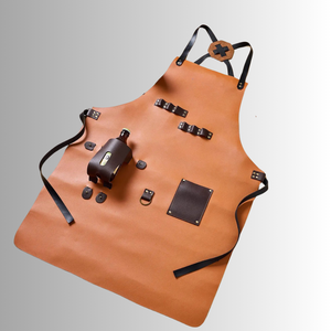 Delantal de Camarero de Cuero Genuino Premium, Piel de Vacuno de Grano Completo, Correas Cruzadas Ajustables para Mayor Comodidad, Color y Logotipo Personalizables, Unisex - Product Image 5