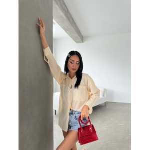 เสื้อเชิ้ตป๊อปลินลายทางลำลองสำหรับฤดูร้อน ดีไซน์เรียบง่ายแต่ทันสมัย - Product Image 1