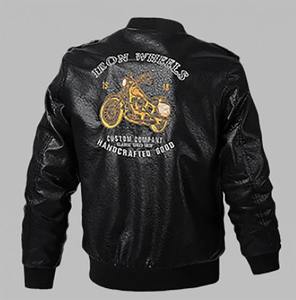 Chaqueta de Cuero Casual de Invierno para Hombre, Negra, Talla Grande 3XL EE--1255, Estilo Bomber, Exterior de Algodón, Color y Talla Personalizables, Relleno de Poliéster - Product Image 3