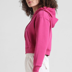 เสื้อฮู้ดครอปท็อปผู้หญิงแบบลำลอง เสื้อฮู้ดและเสื้อสเวตเชิร์ตผู้หญิงแบบสวมหัว ทรงโอเวอร์ไซส์สำหรับผู้หญิง - Product Image 5