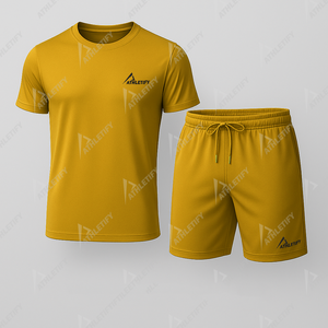 Vêtements de fitness respirants en coton pour hommes, équipement d'entraînement de gymnastique durable, commandes en gros de vêtements de sport de qualité supérieure, modèles personnalisables. - Product Image 3