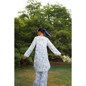 Ensemble coordonné imprimé en coton et viscose KST-43356, haut chic pour tous les jours, idéal pour le printemps/été, fabriqué en tissu chiffon - Product Image 6