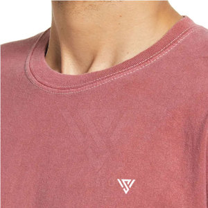 Camiseta de Hombre de Color Sólido con Hombros Caídos, Algodón/Fibra de Bambú, Secado Rápido y Transpirable, Hecha en Pakistán, Diseño Liso Teñido - Product Image 5