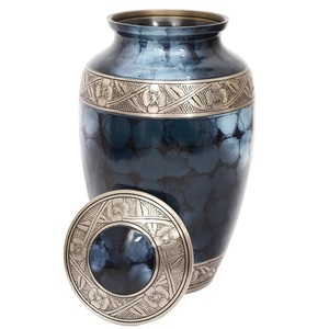 Urnas de cremación para adultos de estilo europeo con hermoso diseño de grabado de flores, suministros funerarios conmemorativos para adultos para sus seres queridos - Product Image 1