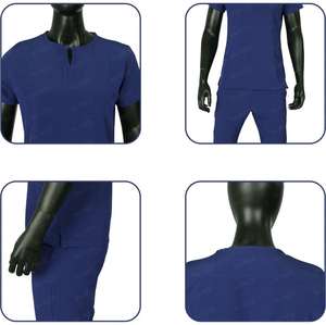 Blaze Enfermera Scrubs Uniformes Suave y Ligero Manga Corta Stand Collar Cómodo Hospital Scrub Sets - Product Image 1