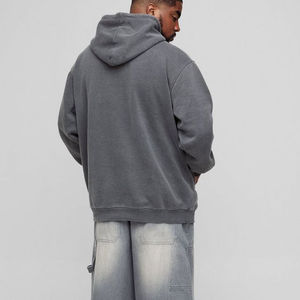 Sweat à capuche de haute qualité en coton 100% avec lavage à l'acide, sweat à capuche avec lavage à l'acide, sweat à capuche avec broderie usée, logo personnalisé - Product Image 3