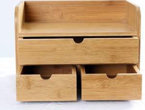 Organisateur de maquillage en bambou, organisateur de comptoir de salle de bain en bois, organisateur de maquillage en bois de vanité avec tiroirs - Product Image 4