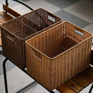 Cesta de Mimbre para Lavandería de Hotel de Estilo Vintage: Almacenamiento Artesanal de Bambú y Mimbre con Tapa, Forro de Lona y Asas - Product Image 4