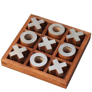 Nhà sản xuất tùy chỉnh gỗ Tic Tac Toe trò chơi xo trò chơi cho bên hai người chơi Ấn Độ gỗ Brass khảm Tic Tac Toe trò chơi để bán - Product Image 3