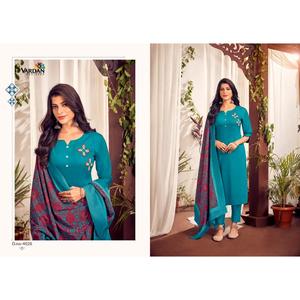 Ensemble Salwar Suit en Satin Élégant pour Femmes, Vente la Plus Importante de l'Été, avec Pantalon Palazzo Stylé, Dupatta Uni, Séchage Rapide, Approvisionnement en Gros - Product Image 2