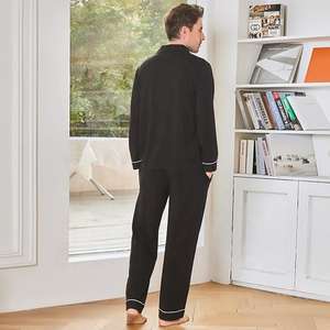 Conjunto de Pijama para Hombre con Botones, Ropa de Dormir Cómoda, Suave y Transpirable, Ropa de Casa Informal, Traje de Noche - Product Image 2