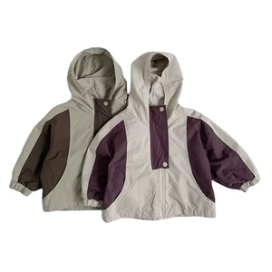 Bloc de couleur enfants garçons coupe-vent à capuche vestes d'extérieur printemps automne enfants <span class=keywords><strong>Parka</strong></span> manteaux - Product Image 1