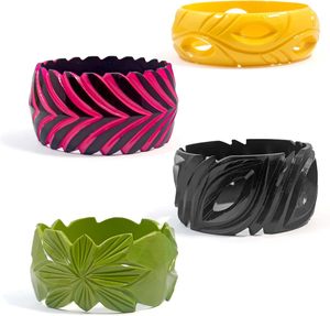 Best Vintage Colorful Resin Acrylic <b>Bangle</b> <b>Bracelets</b> for Women Stylish Design Fancy Flower Fashion Jewelry Party Wedding Woman - Product Image 6