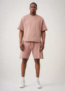 Bespoke Logo Breathable Men's Summer Athletic Wear Ensemble T-<b>shirt</b> Paired with Shorts Casual Gym Short Sets with OEM Service - Product Image 5