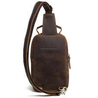Tas Dada Pria ALBORZ SL20 Kulit Asli Vintage Portable Model Terbaru Kasual Outdoor Selempang Satu Tali
