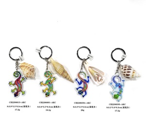 Personalizado OEM/ODM servicio Animal lagarto flamenco acrílico llavero con accesorio de concha adorable accesorio regalos - Product Image 2