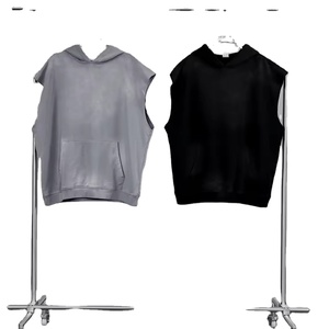 400GSM Logotipo personalizado Sin mangas Camiseta sin mangas para hombre Verano Oversize Cool Feeling Sin mangas Camisas de cuello redondo para hombre - Product Image 2