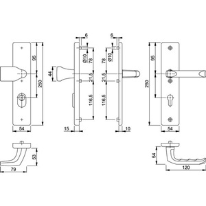 ชุดอุปกรณ์ป้องกัน HOPPE London 78G/2222ZA/2410/113 อลูมิเนียม F1 92 มม. ตู้เก็บของแบบล็อคได้ สำหรับประตูหนา 66-71 มม. - Product Image 3