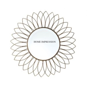 Espejo de pared para interiores de diseño ventajoso, venta al por mayor, nuevo estilo, Hotel y restaurante, espejo montado en la pared de Latón chapado en oro - Product Image 6