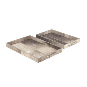 Plateau en bois d'acacia de couleur beige naturel avec une forme carrée élégante et une surface lisse idéale pour la décoration intérieure - Product Image 2