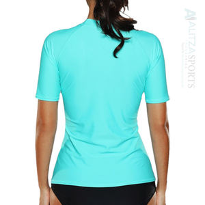 Ultimate Moisture Control Quick Dry Women's Rash Guard Hecho a mano 1 pieza recortada para gimnasio Beach Yoga - Product Image 1