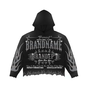 Survêtements élégants Hip Hop d'hiver en strass solides, vêtements d'extérieur écologiques pour adultes, 100% coton, survêtements en strass - Product Image 2