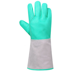 Guantes de Soldadura de Palma Reforzada Personalizados de Alta Calidad, Guantes de Seguridad Resistentes al Calor, Azul Personalizado, Doble Refuerzo - Product Image 6