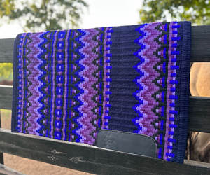 Western Show Horse Saddle Blanket Diseño de Nueva Zelanda Manta de sillín de lana hecha a mano Top Wool Saddle Pad Size - Product Image 1