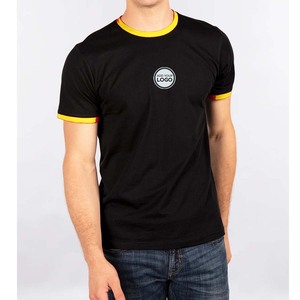 Vente en gros usine – T-shirts Ringer 100 % coton/polyester pour hommes et jeunes garçons, coupe ajustée, séchage rapide, respirants, à manches courtes - Product Image 1
