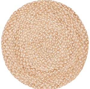 Tapis à tige réversible de style bohème Tapis en jute tissé à la main écologique Couleur unie Design tressé Beige pour adolescents - Product Image 1