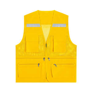 Gilet de sécurité de base réfléchissant haute visibilité avec 4 poches à fermeture éclair pour les travaux de construction Support de logo personnalisé - Product Image 2