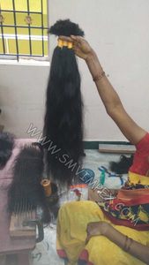 Cheveux humains indiens bruts en vrac. Cheveux humains naturels stragith naturels ondulés naturels bouclés bruts en vrac - Product Image 2