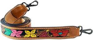 Hand Tooled Leather <b>Wristlet</b> Key Fobs Embossed Floral Print Leather Key Rings Tooled Leather Accessories Key Straps - Product Image 2