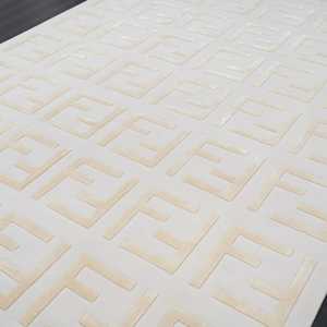 พรมทรงเรขาคณิตสีเบจที่ทันสมัย | พรมปูพื้นสไตล์มินิมอลลิสต์หรูหราพร้อมลายนูน | ห้องนั่งเล่นร่วมสมัยตกแต่งห้องนอน - Product Image 5