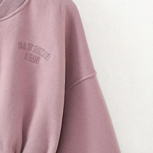 Sweat-shirts à col rond côtelé pour femmes, vestes de haute qualité en molleton de coton pour l'hiver - Product Image 3