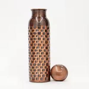 High Quality Hammered Copper <b>Water</b> <b>Bottle</b> Ayurvedic Pure Copper <b>Metal</b> Yoga <b>Water</b> <b>Bottle</b> Copper <b>Water</b> <b>Bottle</b> Antique - Product Image 4