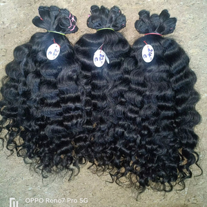 Extensions de cheveux humains vierges bouclés indiens naturels, lots de mèches ondulées bon marché, couleur naturelle, résistantes à la chute, double trame machine - Product Image 3