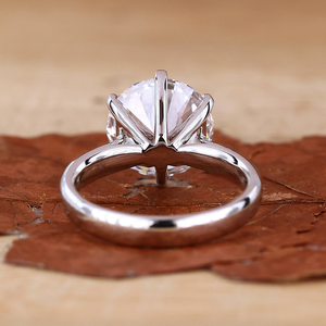 Anillo de Compromiso y Boda con Diamante Cultivado en Laboratorio de 4 Quilates, Corte Solitario, FVS1, para Mujer, Engaste de Garras - Product Image 6