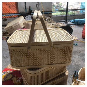 Bamboo Gift Basket <b>Box</b> natural bamboo slat design for wedding <b>favor</b> packing souvenir storage and retail presentation Vietnam - Product Image 5