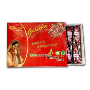 Professional Premium Grade Natural <b>Henna</b> Mehndi Cream <b>Cones</b> Ammonia-Free Vibrant Color Easy Application for Wedding Ceremonies - Product Image 1